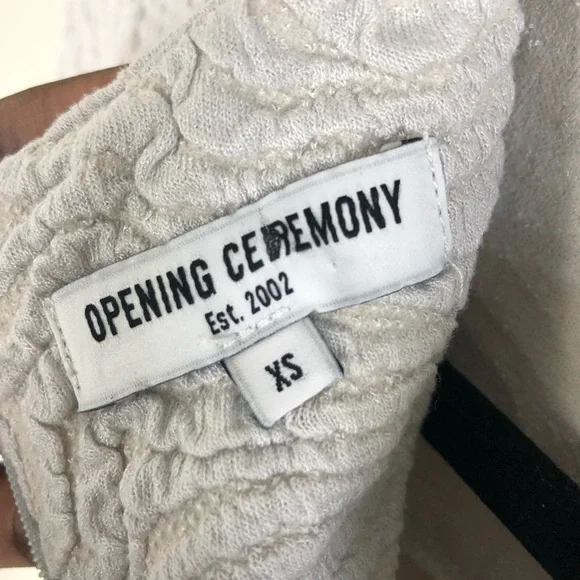 OPENING CEREMONY Textured Light Gray Skater Dress - Picture 4 of 5